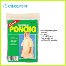 Ponchos de lluvia de emergencia bolsillo PE Rpe-029